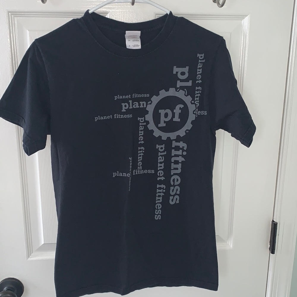 Planet Fitness Unisex Black Gym T-shirt Size S